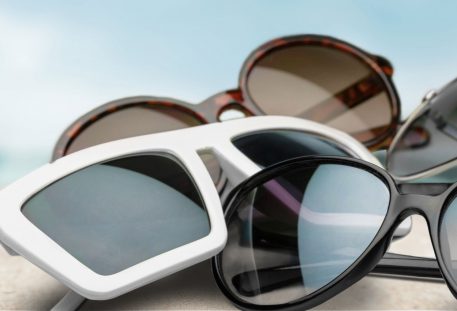 Sunglasses lying on the beach